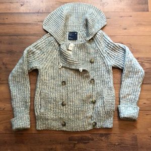American Eagle knitted zip & button up sweater WM